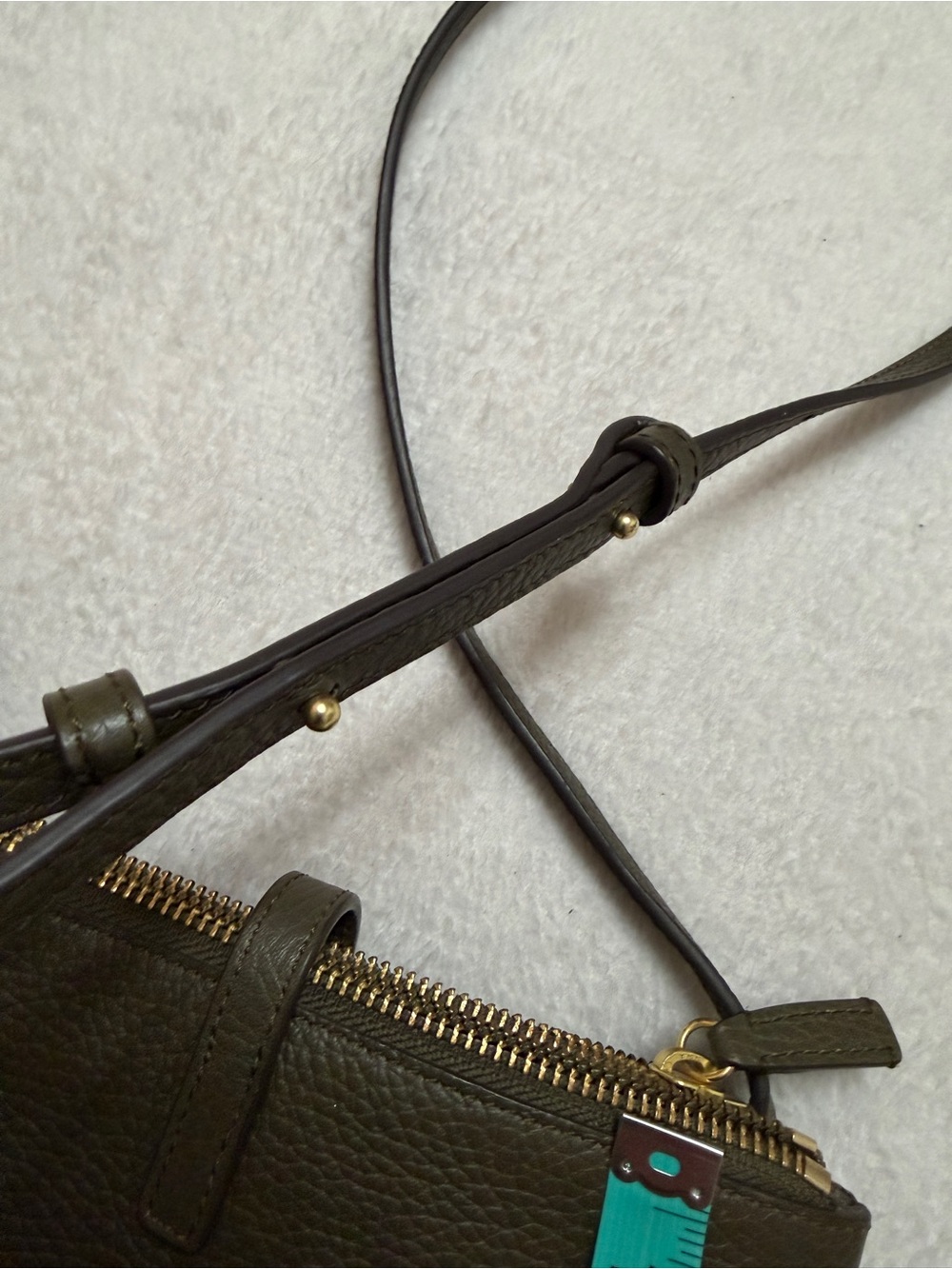 Annabel Ingall Pebbled Leather Crossbody Purse Bag Snap Convertible Zip Top - Picture 5 of 7